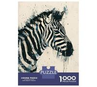 Puzzle Per Ragazzi Da 1000 Pezzi Zebra Watercolor Painting Puzzle Per Adulti Giochi Divertenti Un'opera D'arte Regali Di Compleanno E Unici 70x50cm/1000pcs