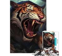 Puzzle per ragazzi da 1000 pezzi Zombie Tigre Giochi Rilassanti Giocattoli Educativi Regali per il Secret Santa Taglio di Precisione (Dimensioni 38x26cm)