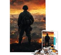 Puzzle per ragazzi da 1000 pezzi zona di guerra campo di battaglia sfida educativa gioco di decorazione per la casa adatto a ragazzi dai 14 anni in su (38x26cm)
