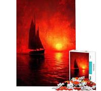 Puzzle per ragazzi da 1000 pezzibarca a vela al tramonto sull'oceano Difficile e stimolante con elementi di analisi e logica Giocattolo decorativo per la casa adatto a ragazzi dai 14 anni in su