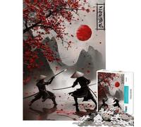Puzzle per ragazzi da 1000 pezziDuello Samurai sotto i ciliegi in fiore ideale per compleanni Natale attività in famiglia e giochi divertenti per ragazzi dai 14 anni in su (38x52cm)