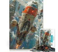 Puzzle per ragazzi "Decollo dell'astronave", 1000 pezzi, stimola la memoria, semplice, divertente, di alta qualità, regalo memorabile 50x75cm