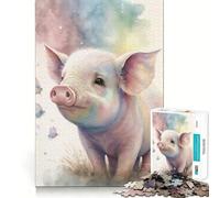 Puzzle per ragazzi Dolce piccolo maialino da 1000 pezzi, stimola la memoria, rilassa e migliora il tempo, con bordi precisi, 38x52cm