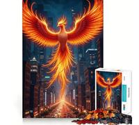Puzzle per ragazzi "Fenice che risorge su un paesaggio urbano", 1000 pezzi, rompicapo rilassante, assemblaggio di immagini, regalo affettuoso (50x75cm)