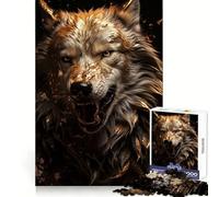 Puzzle per ragazzi "Lupo bianco in oro", 1000 pezzi, stimolante per la memoria e il relax, con taglio preciso, ideale come regalo di compleanno (50x75cm)