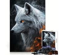 Puzzle per ragazzi "Lupo bianco nel fumo", 1000 pezzi, stimolante per la memoria e il relax, con taglio preciso, ideale come regalo di compleanno (38x26cm)
