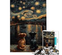 Puzzle per ragazzi: Mille cani e la notte stellata Giochi divertenti per ragazzi taglio di precisione compleanni e altre occasioni (dimensioni 50x75cm)