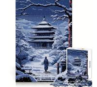 Puzzle per ragazzi "Monastero giapponese" in pixel art,1000 pezzi,allenamento intelligente,svago leggero,taglio perfetto,sorpresa festiva (50x75cm)