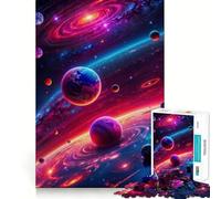 Puzzle per ragazzi "Pianeti e Spazio Neon", 1000 pezzi, gioco di logica e antistress, ideale come regalo di compleanno (38x52cm)