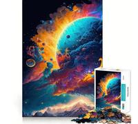 Puzzle per ragazzi "Pianeti e Spazio Neon", 1000 pezzi, gioco di logica e antistress, ideale come regalo di compleanno (38x26cm)