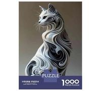 Puzzle Per Ragazzi Puzzle Da 1000 Pezzi Abstract Cat Sculpture Art Giochi Rilassanti Sfida Difficile Attività Divertenti A Casa 70x50cm/1000pcs