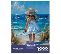 Puzzle Per Ragazzi Puzzle Da 1000 Pezzi Beach Girl Painting Ocean Giochi Rilassanti Sfida Difficile Attività Divertenti A Casa 38x26cm/1000pcs
