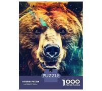 Puzzle Per Ragazzi Puzzle Da 1000 Pezzi Bear Closeup Face Giochi Rilassanti Sfida Difficile Attività Divertenti A Casa 52x38cm/1000pcs