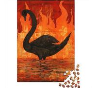 Puzzle Per Ragazzi Puzzle Da 1000 Pezzi Black Swan Art Print-4 Giochi Rilassanti Sfida Difficile Attività Divertenti A Casa 70x50cm/1000pcs