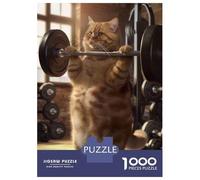 Puzzle Per Ragazzi Puzzle Da 1000 Pezzi Fitness Cat Workout Fit Giochi Rilassanti Sfida Difficile Attività Divertenti A Casa 38x26cm/1000pcs
