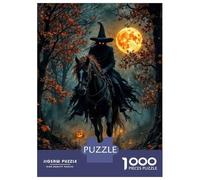 Puzzle Per Ragazzi Puzzle Da 1000 Pezzi Halloween Witch on Horse Per Adulti Gioco Pratico Decorazione Da Parete Regali Di Natale E Compleanno 70x50cm/1000pcs