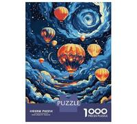 Puzzle Per Ragazzi Puzzle Da 1000 Pezzi Hot Air Balloons in Starry Night Per Adulti Gioco Pratico Decorazione Da Parete Regali Di Natale E Compleanno 70x50cm/1000pcs