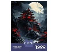 Puzzle Per Ragazzi Puzzle Da 1000 Pezzi Japanese Pagoda Moon Night Art Print Giochi Rilassanti Sfida Difficile Attività Divertenti A Casa 70x50cm/1000pcs