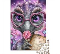 Puzzle Per Ragazzi Puzzle Da 1000 Pezzi Love Letter Lizard with Heart Glasses Giochi Rilassanti Sfida Difficile Attività Divertenti A Casa 38x26cm/1000pcs