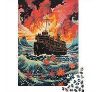 Puzzle Per Ragazzi Puzzle Da 1000 Pezzi Oceanic Adventure Ship in Stormy Seas Giochi Rilassanti Sfida Difficile Attività Divertenti A Casa 52x38cm/1000pcs