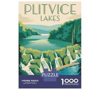 Puzzle Per Ragazzi Puzzle Da 1000 Pezzi Plitvice Lakes Vintage Travel Per Adulti Gioco Pratico Decorazione Da Parete Regali Di Natale E Compleanno 70x50cm/1000pcs