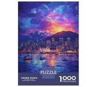 Puzzle Per Ragazzi Puzzle Da 1000 Pezzi Vancouver Cityscape at Sunset Per Adulti Gioco Pratico Decorazione Da Parete Regali Di Natale E Compleanno 38x26cm/1000pcs