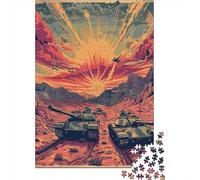 Puzzle Per Ragazzi Puzzle Da 1000 Pezzi War Zone Tanks Battle Scene Giochi Rilassanti Sfida Difficile Attività Divertenti A Casa 70x50cm/1000pcs