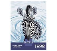Puzzle Per Ragazzi Puzzle Da 1000 Pezzi Zebra in Water Digital Art Per Adulti Gioco Pratico Decorazione Da Parete Regali Di Natale E Compleanno 38x26cm/1000pcs