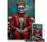 Puzzle per ragazzi Re Scheletro in abito rosso, 1000 pezzi, stimola la logica, divertimento per tutta la famiglia, bordo premium, 50x75cm