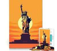 Puzzle per ragazzi Statua della Libertà da 1000 pezzi, gioco di logica, divertimento per tutta la famiglia, bordo premium, 38x52cm