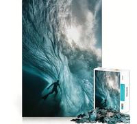 Puzzle per ragazzi "Surfista sotto un'onda", 1000 pezzi, attività per migliorare la memoria, da assemblare a casa, regalo perfetto 50x75cm