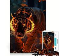 Puzzle per ragazzi Tiger Fire da 1000 pezzi, stimola la memoria, rilassa e migliora il tempo, con bordi precisi, 38x52cm
