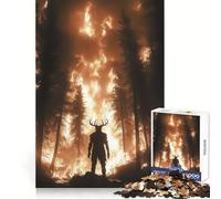Puzzle per ragazzi "Wendigo Forest Fire Guardian" da 1000 pezzi, ideale per stimolare la memoria e divertirsi, con taglio di qualità, perfetto come regalo di compleanno (38x26cm)