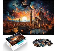 Puzzle per regali colorati psichedelia di Firenze Cattedrale di Firenze 1000 pezzi puzzle per adulti puzzle in legno puzzle gioco decorazione artistica per la casa (50 x 75 cm)