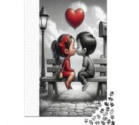 Puzzle per Tutta la Famiglia Bacio Romantico dei Ragazzi: Ragazzi che si Baciano sulla Panchina per Donne, Regali per Uomini Adulti e Ragazzi 70x50cm/1000 pezzi