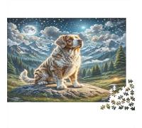 Puzzle per Tutta la Famiglia Staffordshire Bull Terrier, Cane sulla Roccia di Montagna per Donne Regali per Uomini Adulti e Bambini 52x38cm 1000 Pezzi