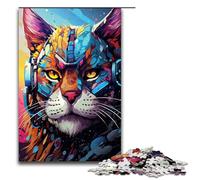 Puzzle perda 1000 pezzi Robot Lynx di Un sacco di spesse nuvole colorate Il modello di assemblaggio aiuta il cervello a esercitare i giocattoli avvincenti per coltivare la pazienza 75x50 cm