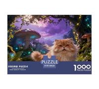 Puzzle Persian Cat 1000 Pezzi Per Adulti, Allena La Concentrazione E La Pazienza Puzzles Con Magical Forest, Regalo Originale 38x26cm/1000pcs