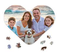 Puzzle personalizzati con la tua foto, 344 pezzi puzzle a forma di cuore per adulti, puzzle in legno personalizzato, regalo commemorativo per famiglia, amici, animali domestici, matrimoni, compleanni