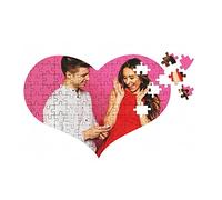 Puzzle personalizzati con le vostre foto preferite foto, formati A3 e A4, forma di cuore e rettangolare, ogni occasione (Formato A4 - CUORE - 119 TASSELLI)