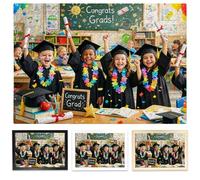 Puzzle personalizzati da 300/200/70/35 pezzi, regalo di laurea per figlio e figlia, puzzle personalizzato in legno con cornice, regalo unico per familiari, amici, animali domestici, compleanni