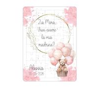 Puzzle Personalizzato 45 Pezzi 10x15 cm - Madrina e Padrino - Battesimo, Cresima o Testimone di Nozze - Con Nome - Regalo Originale e Unico (Bimba Battesimo, Madrina)