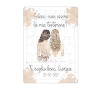 Puzzle Personalizzato 45 Pezzi 10x15 cm - Madrina e Padrino - Battesimo, Cresima o Testimone di Nozze - Con Nome - Regalo Originale e Unico (Matrimonio Testimone)