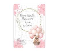 Puzzle Personalizzato 45 Pezzi 10x15 cm - Madrina e Padrino - Battesimo, Cresima o Testimone di Nozze - Con Nome - Regalo Originale e Unico (Bimba Battesimo Padrino)