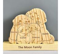 Puzzle personalizzato in legno con lontra, cartelli e placche decorative, puzzle con nome, puzzle con lontra familiare inciso con ciondolo in legno, regalo personalizzato per mamma, papà, amanti della