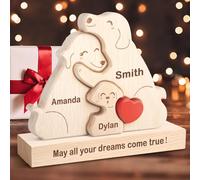 Puzzle Personalizzato per Famiglia di Cane in Legno con 1-8 Nomi,Jigsaw Animale in Legno Personalizzato,Decorativo per la Casa Regalo per Natale,Compleanno,Anniversario,Giornata della Madre e Padre