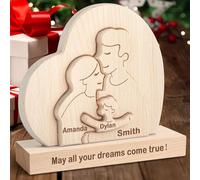 Puzzle Personalizzato per Membro della Famiglia in Legno con 1-8 Nomi,Jigsaw Animale in Legno Personalizzato,Decorativo per la Casa Regalo per Natale,Anniversario,Giornata della Madre e Padre