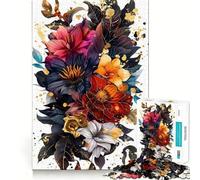 Puzzle Petali e Oro da 1000 pezzi per adulti, rompicapo rilassante, immagine da assemblare, oggetto dei desideri di Babbo Natale (38x26cm)