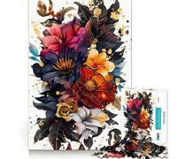 Puzzle Petali e Oro da 1000 pezzi per ragazzi, gioco di logica e logica, semplice e divertente, bordi lisci, regalo elegante (38x52cm)
