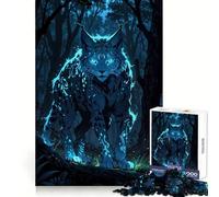 Puzzle Phantom Lynx︰ Spirito della Foresta del Crepuscolo da 1000 pezzi per adulti, giocattolo intelligente, passatempo domestico, bordi lisci, oggetto da collezione (38x26cm)